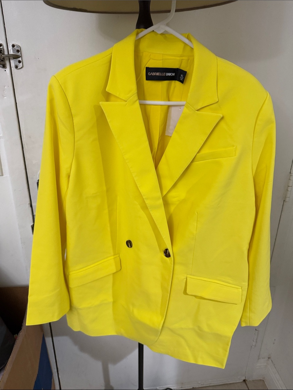 Women's Yellow Double-Breasted Blazer